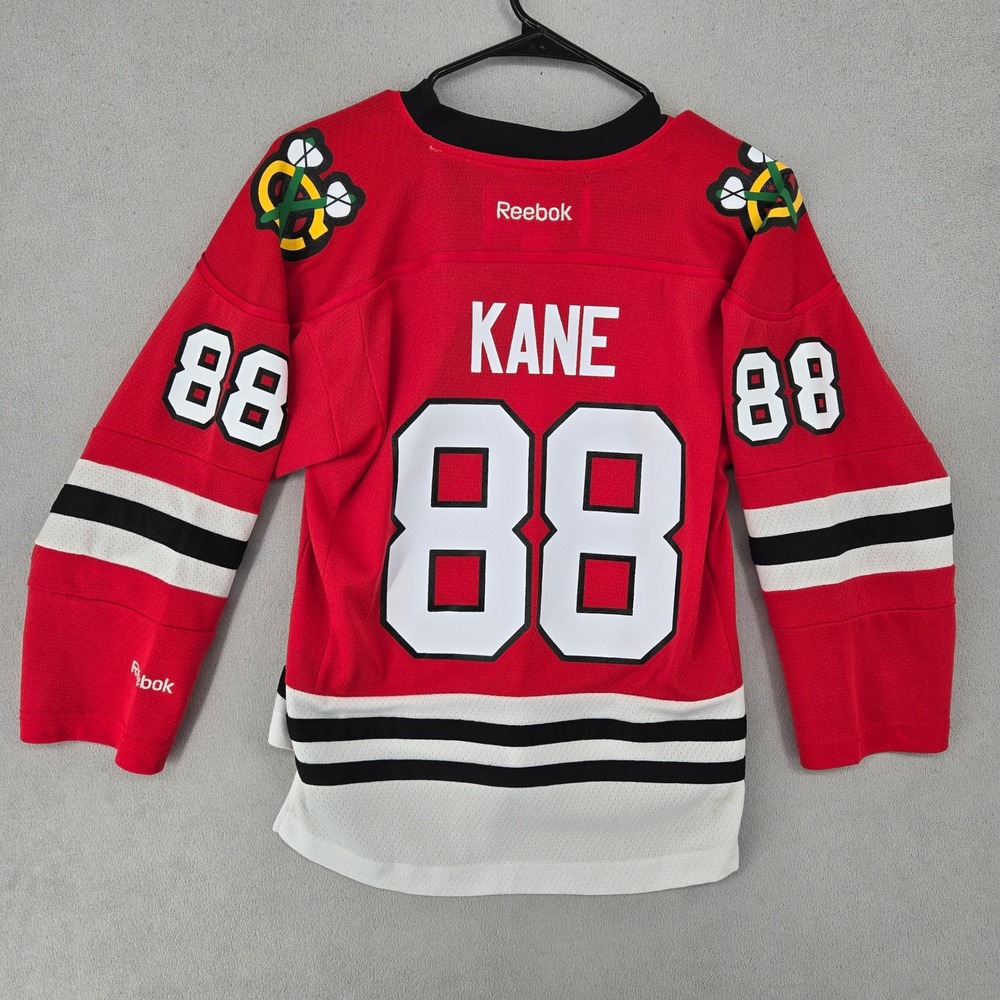 Reebok Kids Youth S/M Chicago Blackhawks Patrick Kane 88 NHL Jersey Red Hockey
